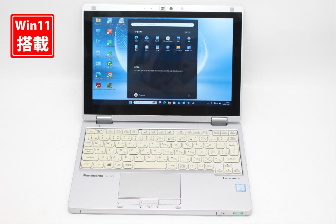 中古 フルHD対応WUXGA タッチ 10.1インチ Panasonic Let's Note CF-RZ6RFRVS Windows11 七世代Core i5-7Y57 8GB 爆速128GB-SSD カメラ 無線 Office付き Win11【中古ノートパソコン 中古パソコン 中古PC】送料無料 あす楽対応 即日発送（Windows10も対応可能 Win10）