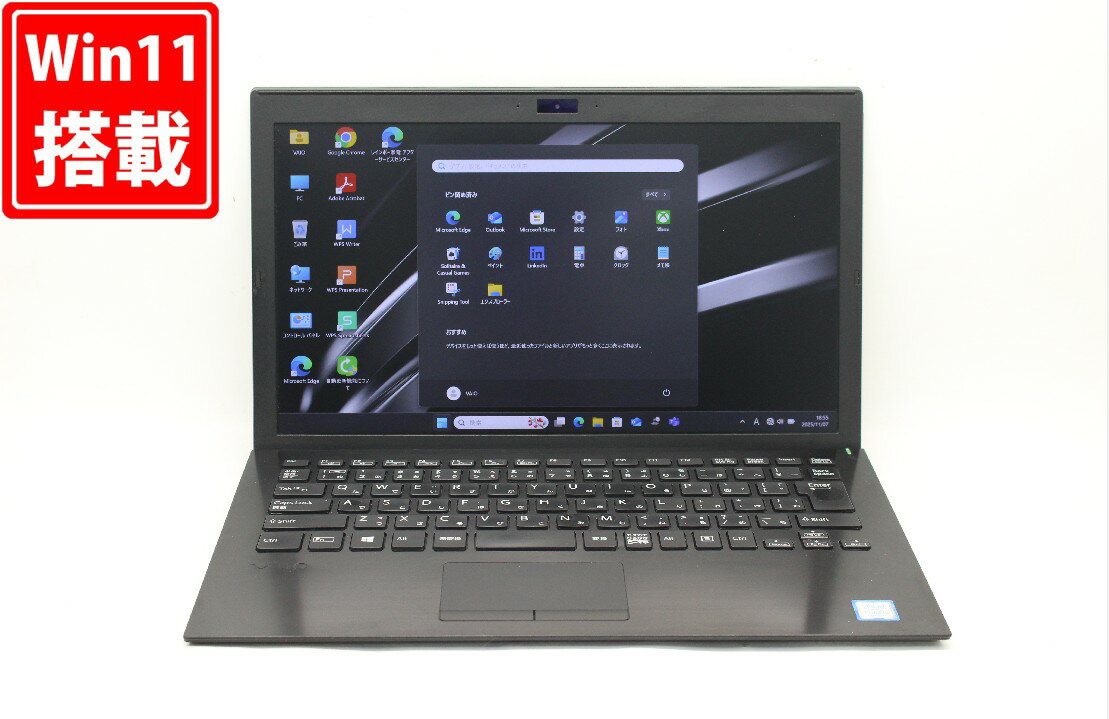 中古 フルHD 13.3インチ SONY VAIO VJPG11C11N Windows11 高性能 第8世代Core i5-8250U 8GB 爆速256GB-SSD カメラ 無線 Office付き Win11【中古ノートパソコン 中古パソコン 中古PC】送料無料 あす楽対応 即日発送（Windows10も対応可能 Win10）