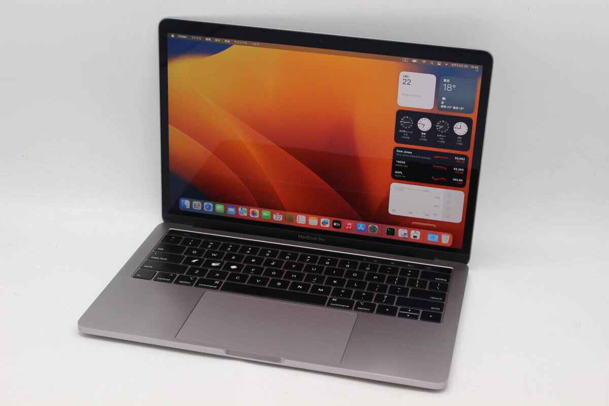 送料無料 あす楽対応 即日発送 中古良品 2K対応 13.3インチ Apple MacBook Pro A2159 2019(Touch Bar)グレー macOS Ventura(正規版Windows11追加可能) 高性能 八世代Core i7-8557U 16GB 爆速NVMe式256GB-SSD カメラ 無線 リカバリ 【ノートパソコン 中古パソコン 中古PC】