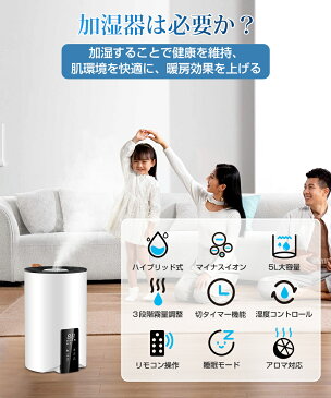【ポイント15倍】 加湿器 ハイブリッド加湿器 卓上 加熱式 Bestore 大容量 5L 除菌 マイナスイオン機能 おしゃれ 3段階調整 UV除菌 タイマー機能 抗菌カートリッジ 高温除菌 リモコン付き 睡眠モード アロマ対応 静音 省エネ 空焚き防止 超音波 上部給水 ホワイト 送料無料