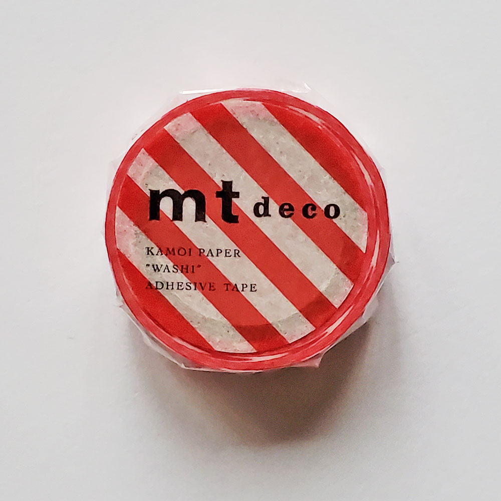 乐天商城 - 【mtカモ井加工紙】マスキングテープ　1P斜めストライプ・レッドR