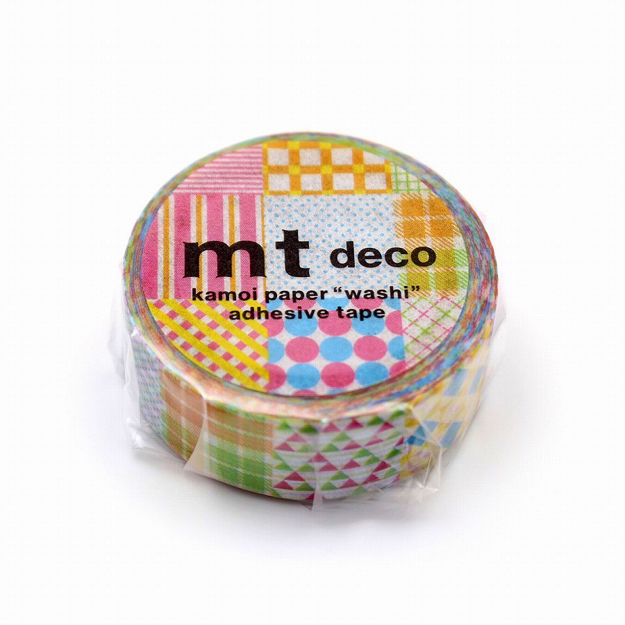 【mtカモ井加工紙】マスキングテープdeco 1P幾何学柄