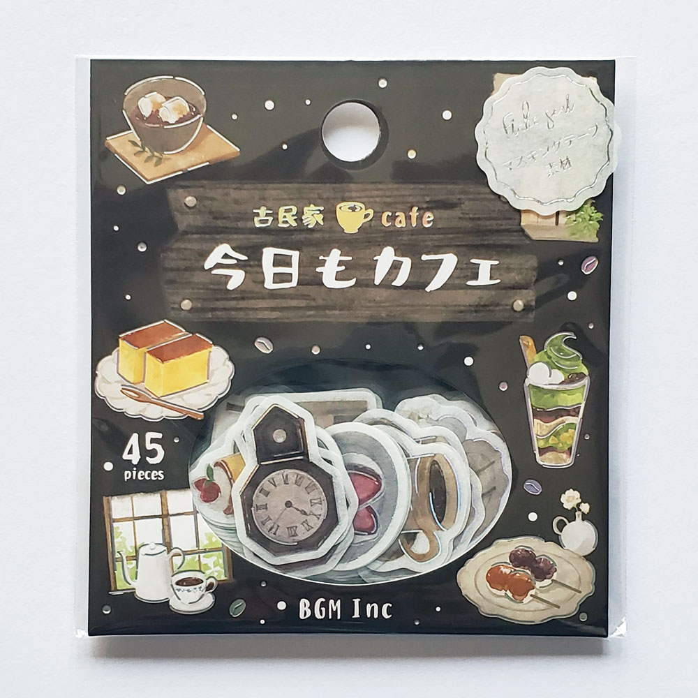 乐天商城 - 【BGM】フレークシール　今日もカフェ・古民家カフェ