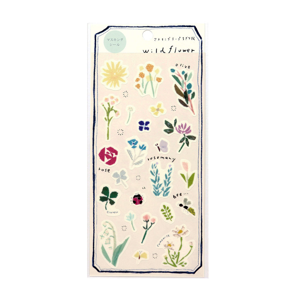 パッケージサイズ：20x9.5cm　 本体サイズ:17.5×9cm シール素材:マスキングテープ素材 ちぎり絵作家・イラストレーターの田村美紀さんのマスキングシール