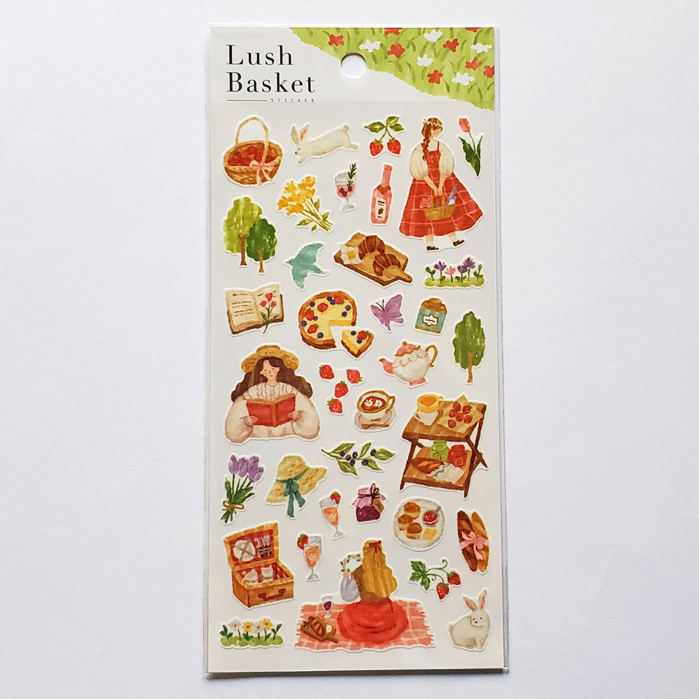 【文房具/ステーショナリー】ラッシュバスケットステッカーシール 82300 レッド