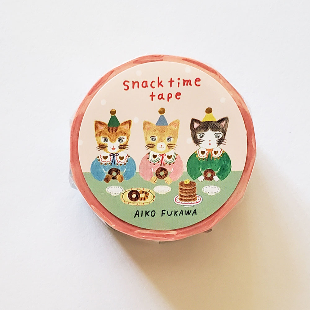 【Aiko Fukawa布川愛子】箔押しマスキングテープ　snack time　おやつタイム