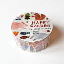 【AikoFukawa布川愛子】透明マスキングテープ HAPPY GARDEN