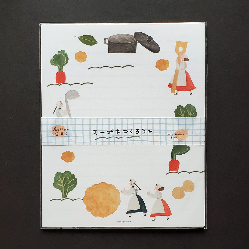 【文房具/ステーショナリー】ネクタイ レターセット スープをつくろう