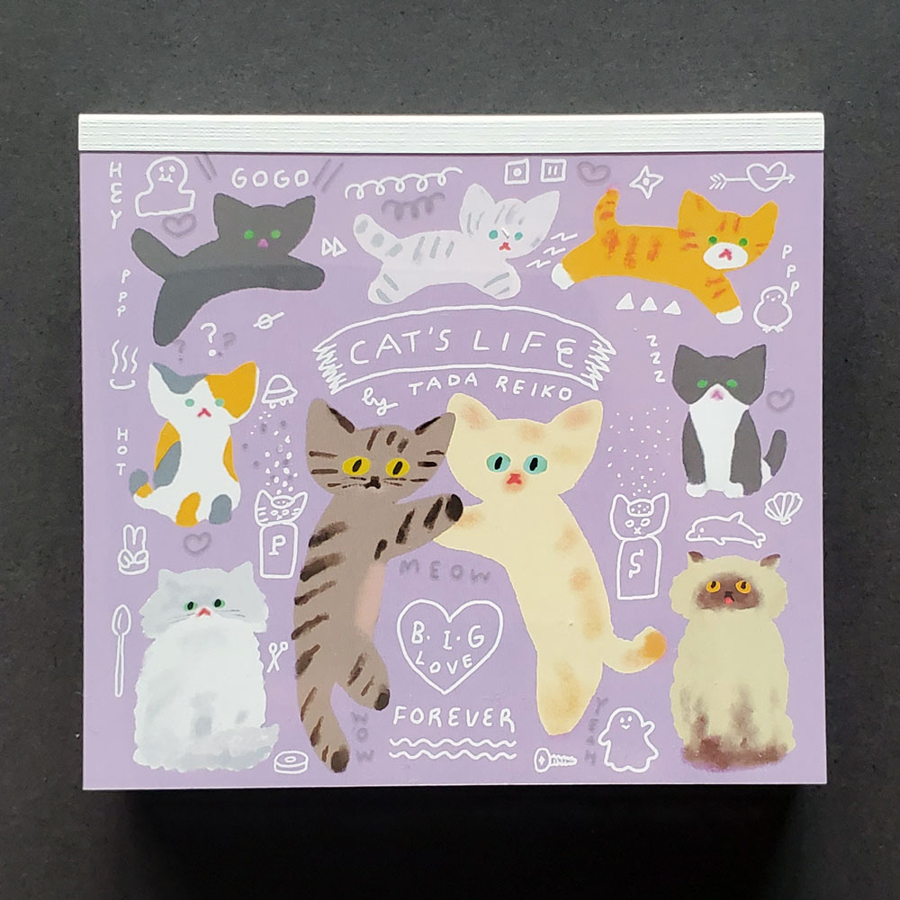 Rakuten - 【文房具/ステーショナリー】多田玲子　メモ帳　ブロックメモ　CAT'S LIFE　ねこネコ