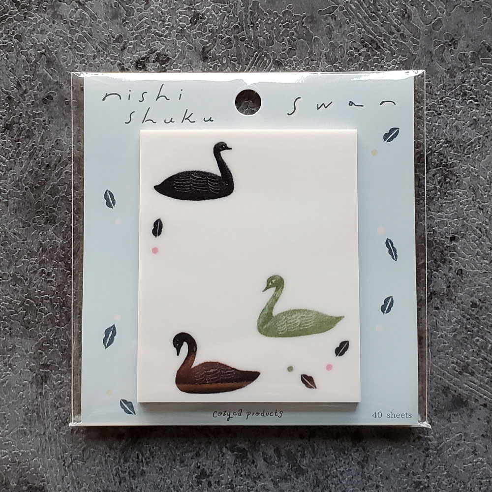 乐天商城 - 【西淑】トレーシングペーパー付箋ふせん　swan　黒鳥