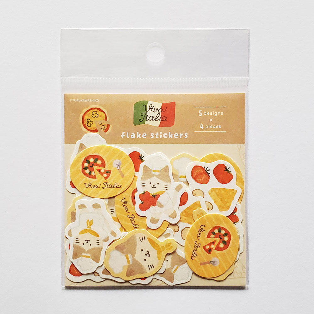 乐天商城 - 【古川紙工 】和紙フレークシール　ピザにゃんこ　ベージュ