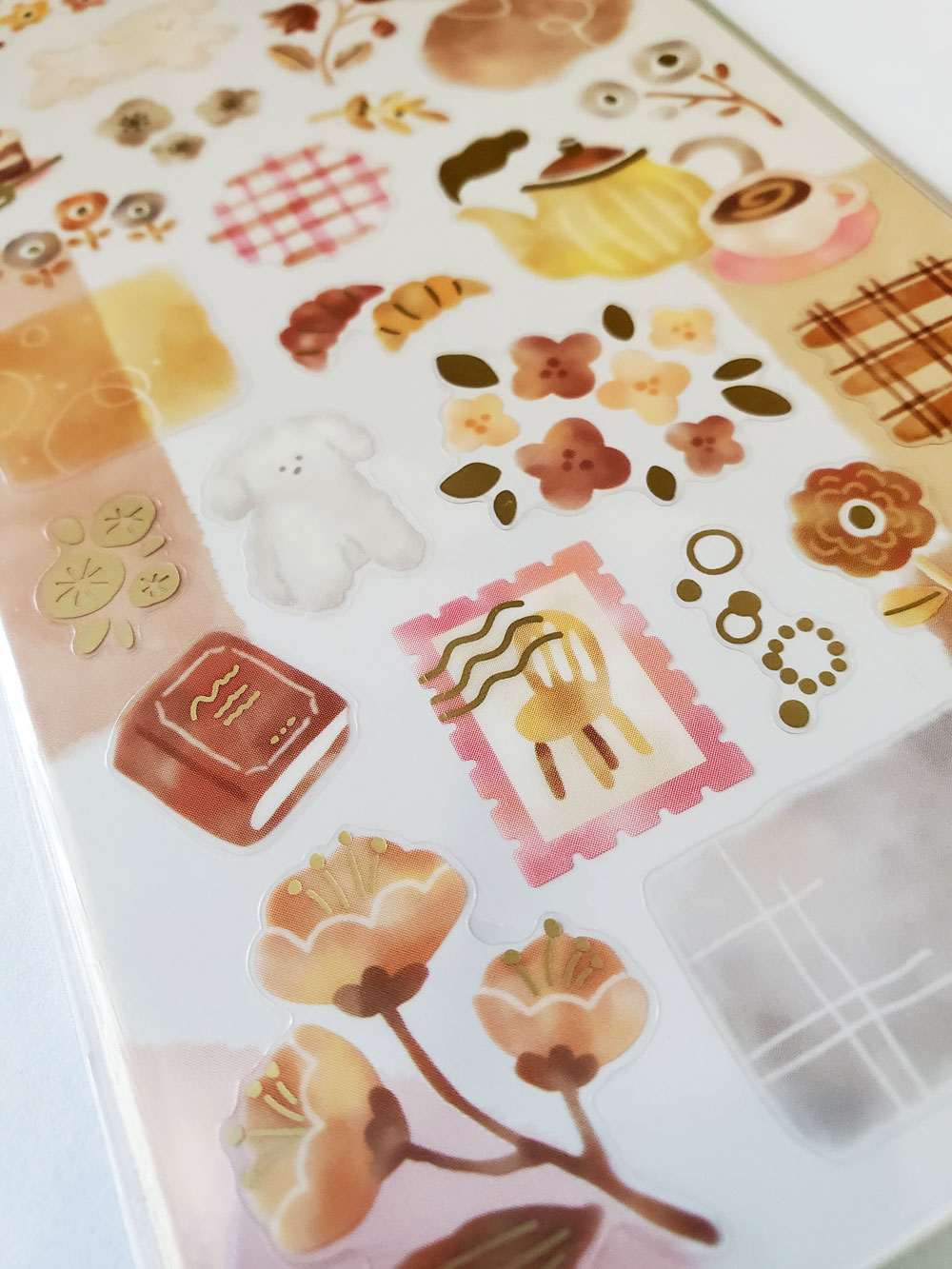 【文房具/ステーショナリー】デュードロップステッカーシール 82437 brownブラウン　もふもふわんこ