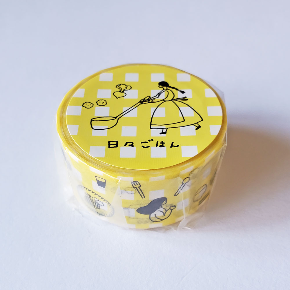 レインドロップスの【ネクタイ×水縞】　マスキングテープ　日々ごはん　イエロー｜アングル2