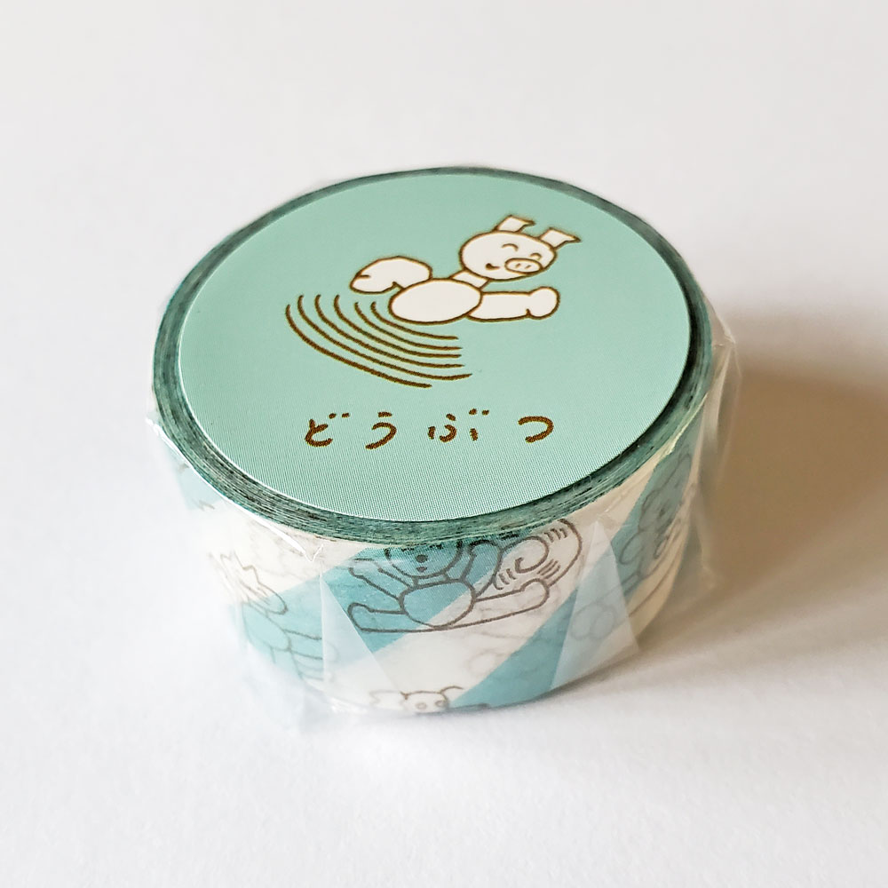 乐天商城 - 【文具ステーショナリー】ニシワキタダシ×水縞　マスキングテープ　どうぶつ