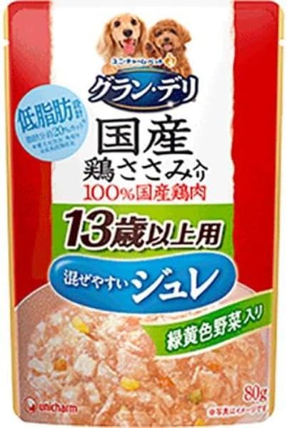 グラン・デリ100%国産鶏肉パウチジュレ13歳以上用緑黄色野菜入り80g