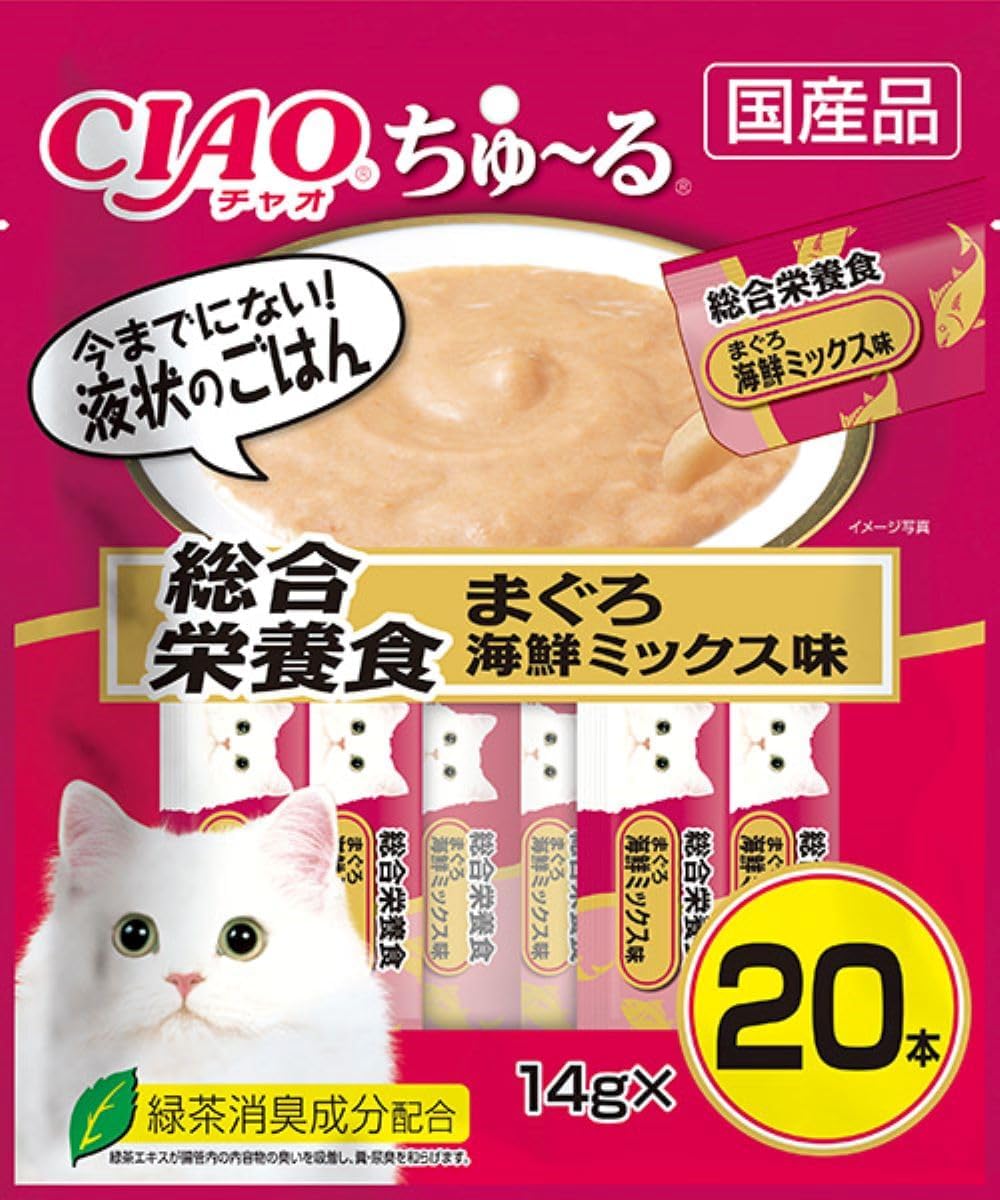 樂天商城 - ちゅ〜る 総合栄養食 まぐろ 海鮮ミックス味 14g×20本入り 期限2026.5　メール便発送