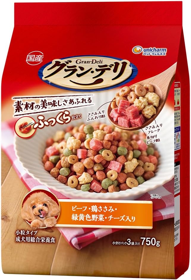 Rakuten - （訳アリ）グラン・デリふっくら仕立てビーフ・鶏ささみ・緑黄色野菜・チーズ・角切りビーフ粒入り 750g【期限切れ2025.12月以降】B-10
