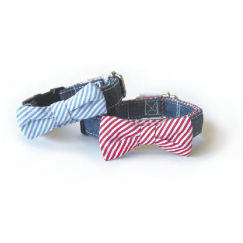 ワールド商事 フェリーク デニムリボンカラー M 【ブルー】 1個【メール便・送料無料・同梱不可】【タグ・（本体若干）汚れある場合ありですが美品新品】店頭販売棚落ち分です。