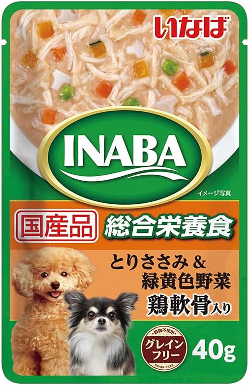 樂天商城 - 期限2025.7.3　3個セット　INABA とりささみ&緑黄色野菜 鶏軟骨入り 40g×3個