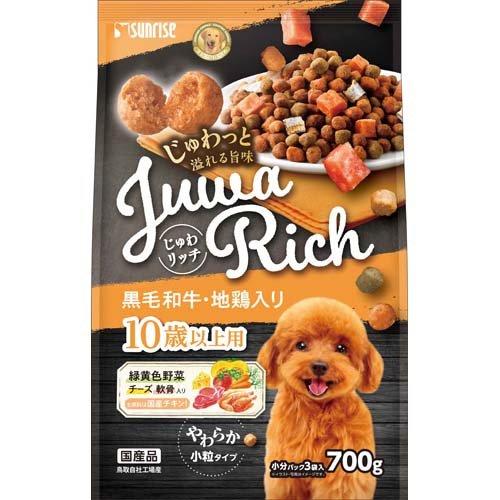 Rakuten - 訳アリ期限切れ2026.1以降じゅわリッチ 黒毛和牛・地鶏入り 10歳以上用 700g（パッケージシールのはがし跡等あり）（送料無料商品と同梱不可）A-1 C-22