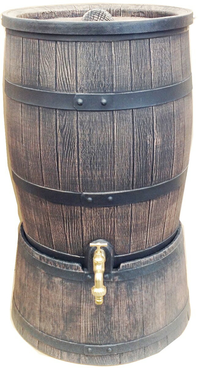 雨水タンク 家庭用 ウイスキー樽風プラスチック製雨水タンク「ウィリアム 120L」おしゃれでコンパクト軽量な雨水貯留タンク