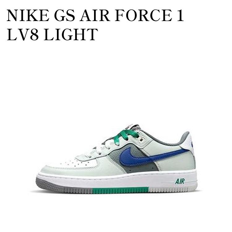 【お取り寄せ商品】NIKE GS AIR FORCE 1 LV8 LIGHT SILVER/WHITE/SMOKE GRAY/DEEP ROYAL BLUE ナイキ GS エアフォース1 LV8 ライトシルバー/ホワイト/スモークグレー/ディープロイヤルブルー FB9035-001 メンズ レディース 人気 おしゃれ