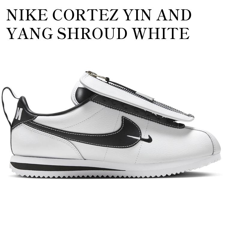 NIKE CORTEZ YIN AND YANG SHROUD WHITE BLACK (WOMEN'S) FJ7870-101 メンズ レディース 人気 おしゃれ