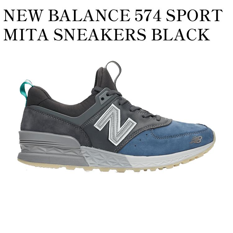 ڤ󤻾ʡNEW BALANCE 574 SPORT MITA SNEAKERS BLACK BLUE GREY ˥塼Х 574 ݡ ߥ ˡ ֥å ֥롼 졼 MS574MTA