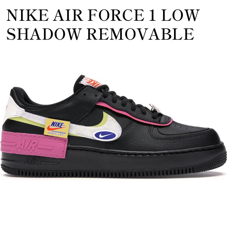 乐天商城 - 【海外限定 お取り寄せ商品】NIKE AIR FORCE 1 LOW SHADOW REMOVABLE PATCHES BLACK PINK (WOMEN'S) CU4743-001 メンズ レディース 人気 おしゃれ