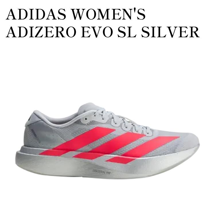 樂天商城 - 【お取り寄せ商品】ADIDAS WOMEN'S ADIZERO EVO SL SILVER METALLIC/LUCID RED/IRON METALLIC アディダス ウィメンズ アディゼロ エヴォ SL シルバーメタリック/ルシッドレッド/アイアンメタリック KI3383 メンズ レディース 人気 おしゃれ