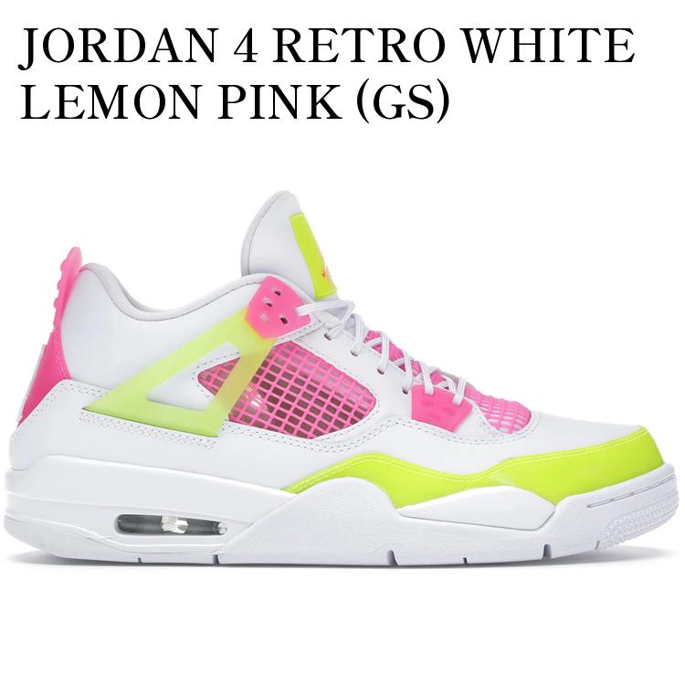 JORDAN 4 RETRO WHITE LEMON PINK (GS) ジョーダン 4 レトロ ホワイト レモン ピンク (キッズ) CV7808-100 メンズ レディース 人気 おしゃれ