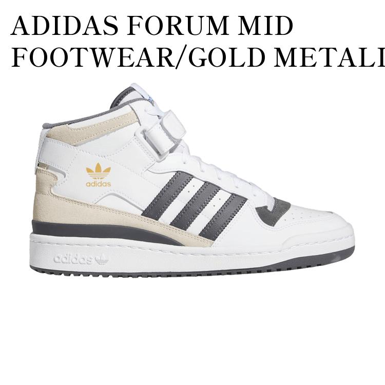 【お取り寄せ商品】ADIDAS FORUM MID FOOTWEAR/GOLD METALLIC アディダス フォーラム ミッド フットウェア ホワイト/ゴールド メタリック GW4371