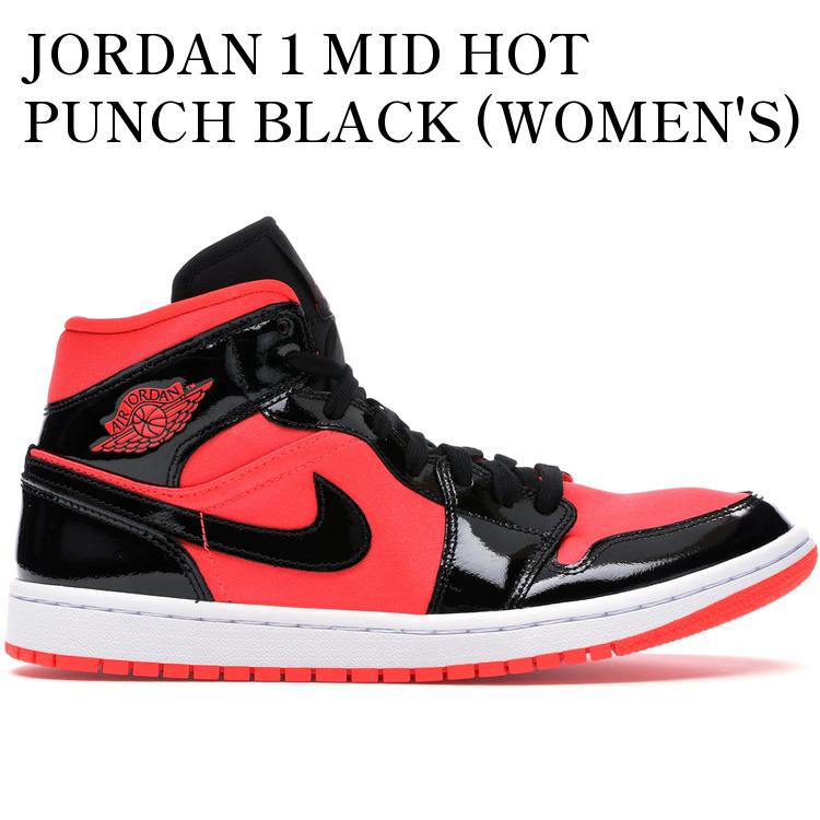JORDAN 1 MID HOT PUNCH BLACK (WOMEN'S) BQ6472-600 メンズ レディース 人気 おしゃれ