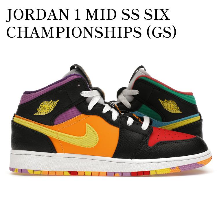 JORDAN 1 MID SS SIX CHAMPIONSHIPS (GS) ジョーダン 1 ミッド SS シックス チャンピオンシップス (キッズ) FD1317-007 メンズ レディース 人気 おしゃれ