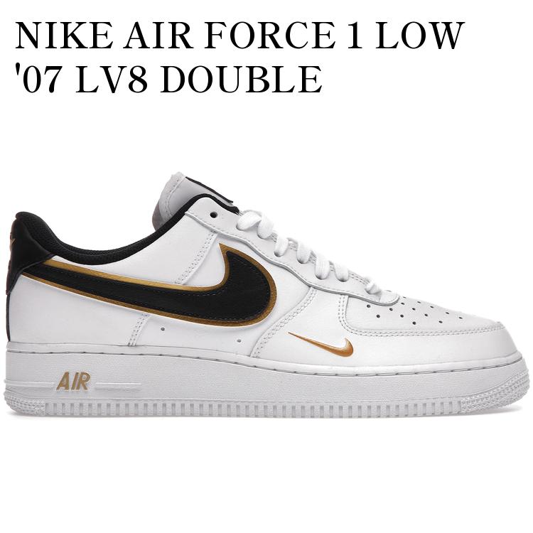 NIKE AIR FORCE 1 LOW '07 LV8 DOUBLE SWOOSH WHITE METALLIC GOLD DA8481-100 メンズ レディース 人気 おしゃれ