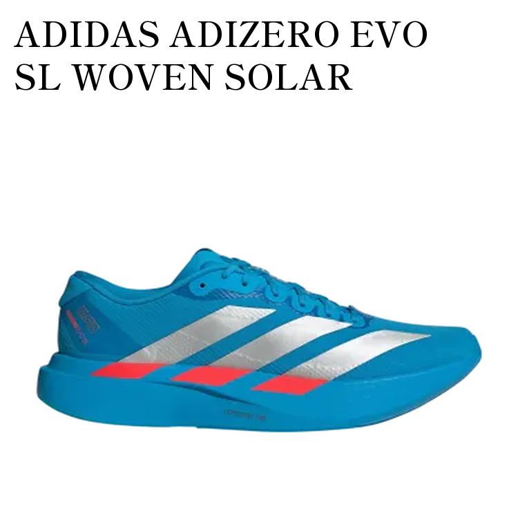 【お取り寄せ商品】ADIDAS ADIZERO EVO SL WOVEN SOLAR BLUE/SILVER METALLIC/LUCID RED アディダス アディゼロ エヴォ SL ウーブン ソーラーブルー/シルバーメタリック/ルシッドレッド JR2023 メンズ レディース 人気 おしゃれ