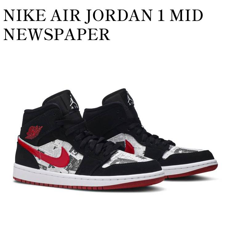 【お取り寄せ商品】NIKE AIR JORDAN 1 MID NEWSPAPER ナイキ エア ジョーダン 1 ミッド ニュースペーパー 852542-061