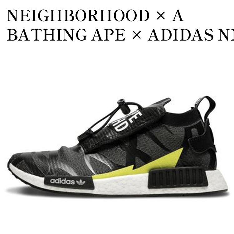 NEIGHBORHOOD × A BATHING APE × ADIDAS NMD R1 STEALTH ネイバーフッド × ア・ベイシング・エイプ × アディダス NMD R1 ステルス EG0936 メンズ レディース 人気 おしゃれ