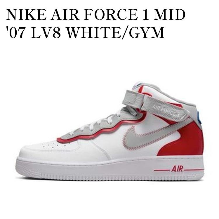 【お取り寄せ商品】NIKE AIR FORCE 1 MID 039 07 LV8 WHITE/GYM RED ナイキ エアフォース1 ミッド 07 LV8 ホワイト/ジムレッド DH7451-100 メンズ レディース 人気 おしゃれ
