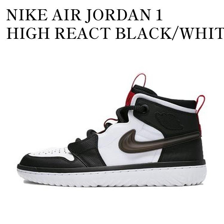 NIKE AIR JORDAN 1 HIGH REACT BLACK/WHITE ナイキ エアジョーダン 1 ハイ リアクト ブラック/ホワイト AR5321-016 メンズ レディース 人気 おしゃれ