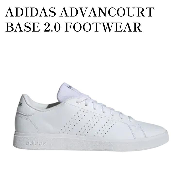 【お取り寄せ商品】ADIDAS ADVANCOURT BASE 2.0 FOOTWEAR WHITE/FOOTWEAR WHITE/COLLEGE GREEN アディダス アドバンコート ベース 2.0 フットウェアホワイト/フットウェアホワイト/カレッジグリーン IF4135 メンズ レディース 人気 おしゃれ