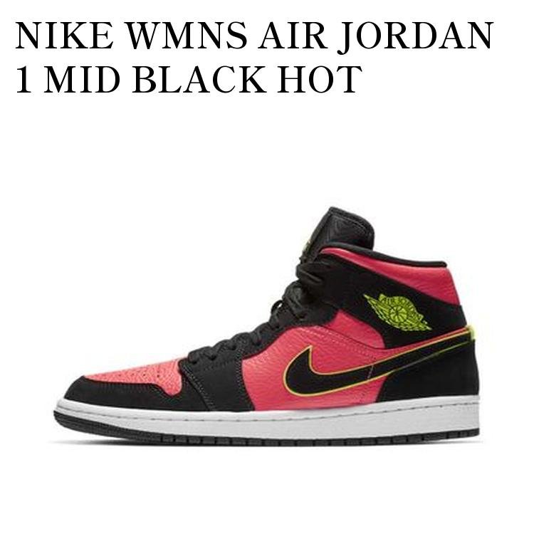 NIKE WMNS AIR JORDAN 1 MID BLACK HOT PUNCH ナイキ ウィメンズ エアジョーダン1 ミッド ブラック ホット パンチ BQ6472-006 メンズ レディース 人気 おしゃれ