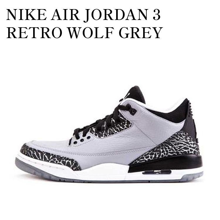 NIKE AIR JORDAN 3 RETRO WOLF GREY ナイキ エアジョーダン3 レトロ ウルフ グレー 136064-004 メンズ レディース 人気 おしゃれ