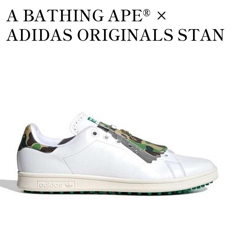 A BATHING APE®︎ × ADIDAS ORIGINALS STAN SMITH GOLF FOOTWEAR WHITE/GREEN ア ベイシング エイプ × アディダス オリジナルス スタンスミス ゴルフ フットウェアホワイト/グリーン IG5916 メンズ レディース 人気 おしゃれ