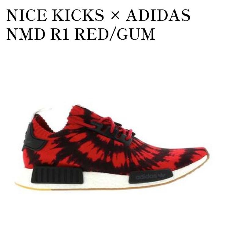 NICE KICKS × ADIDAS NMD R1 RED/GUM ナイス キック × アディダス エヌ エム ディー R1 レッド/ガム AQ4791 メンズ レディース 人気 おしゃれ
