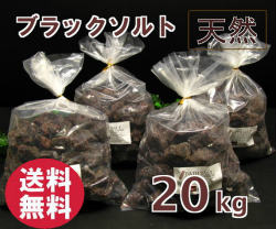 バスソルト 【 入浴剤 原料】 ブラックソルト ブロック 20kg 2-7cm(センチ）の粒 【塊】【亜鉛、マンガ..