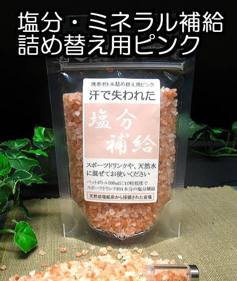 塩分 ミネラル 補給　詰め替え用 岩塩100g ヒマラヤ岩塩 ピンク【 塩 熱中症 対策 予防 岩塩 】詰め替..