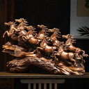 八匹の馬 置物 中式 テレビ台 オフィス装飾品 開業祝いギフト 置物 馬 中国伝統美術品 彫刻 大願成就 勝利祈願 必勝祈願 合格祈願 開運 風水 厄除け 運気...
