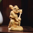 木彫りの仏像 鍾馗様【鍾馗●鎮宅聖君】10cm 高級天然ツゲ木彫り 厄除けの神 仏像 神像 鍾天師 手作り 木製 フィギュア 【オブジェ 置物】疫病退散 厄災除...