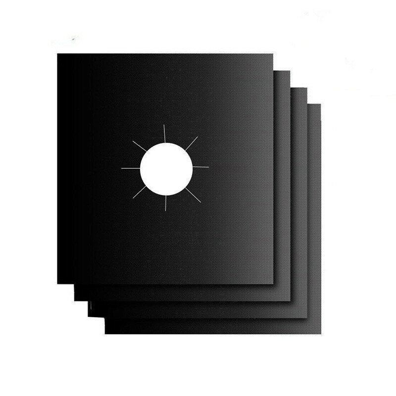 4枚セット レンジカバー ガスコンロ ガスレンジ 汚れ防止 防炎 難燃性 コンロカバー マット パッド カット可能 ガスコンロ用 カバー シート お手入れ簡単